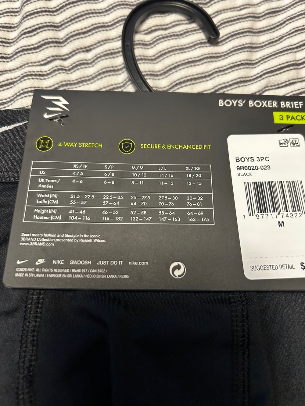 Nike Black Boxer Briefs with Gold Branded Waistband - Picture 6 of 6